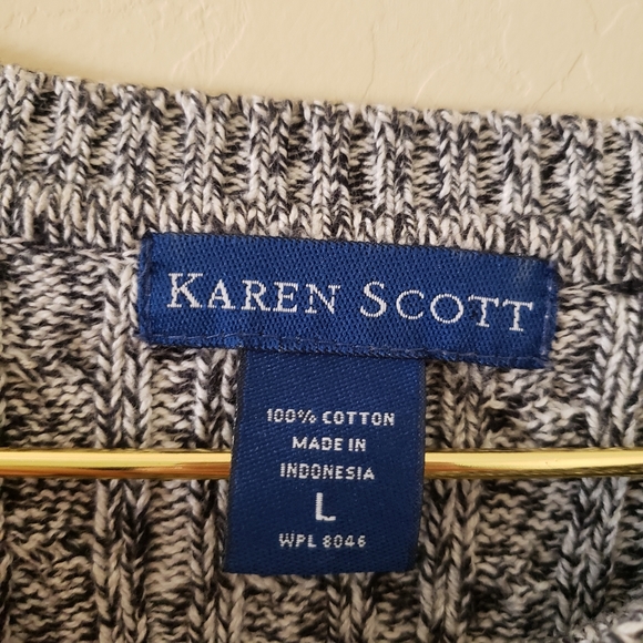 Karen Scott Cable Knit Sweater L - Picture 2 of 4